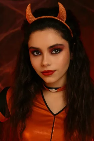 Bon Plan Serre-tête diablesse à paillettes orange
