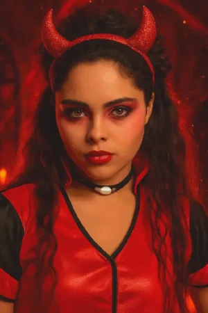 Acheter Direct Serre-tête diablesse à paillettes rouge