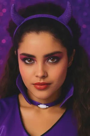 Serre-tête diablesse à paillettes Violet Bon Plan