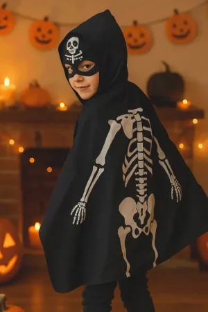 Soldes Cape et masque squelette enfant 3-8 ans