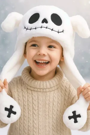 Vente Flash Bonnet squelette avec oreilles articulées