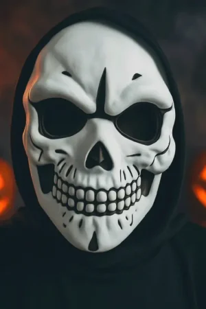 Certifié Masque squelette Halloween en PVC avec élastique