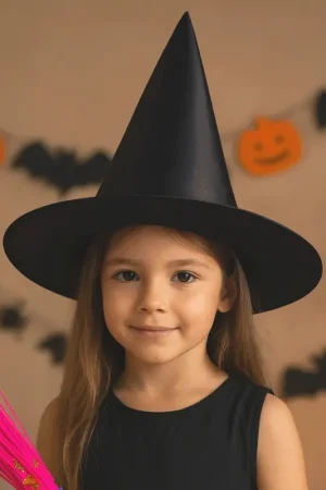 Chapeau sorcière satin enfant Nouvel Arrivage