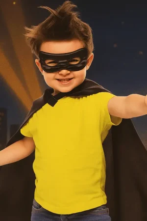 Cape et Masque Super Héros Noir Enfant Bon Marché