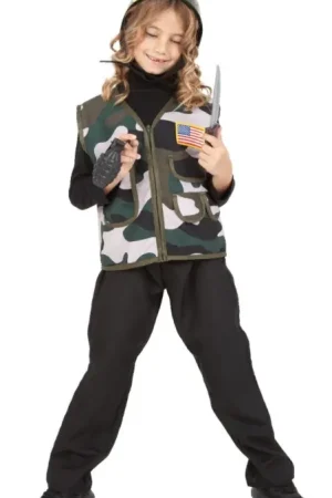 Bon Marché Déguisement Militaire Enfant 5-8 ans avec Accessoires