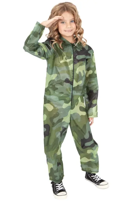 Déguisement militaire enfant 8-10 ans en combinaison Populaire