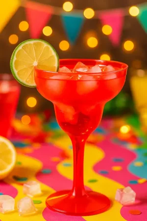 Verre à Cocktail Réutilisable Plastique Rouge 265ml Promotion Saisonnière