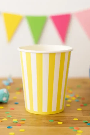 6 Gobelets Mix&Match Carton Jaune et Blanc 255ml Seulement Aujourd'hui