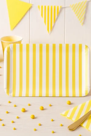 Satisfait Ou Remboursé 3 Plateaux Mix&Match Carton Rigide Jaune et Blanc 35x25,5cm - Alimentaire