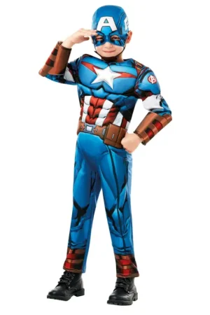 Bon Plan Déguisement luxe officiel Captain America® 5/6 ans