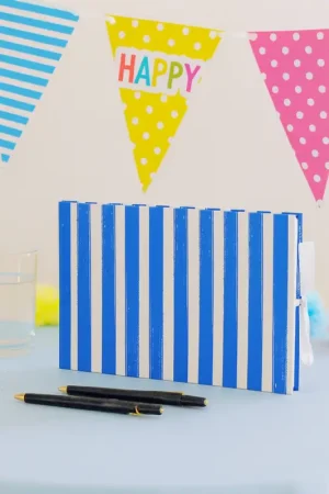 Livre d'Or Mix&Match Carton Bleu et Blanc 23,5x16cm Vente Flash