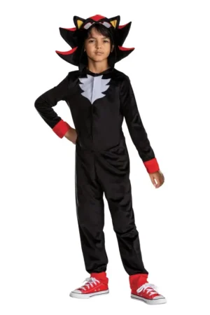 Déguisement Shadow™ enfant 7/8 ans – Costume Sonic noir officiel Haute Qualité