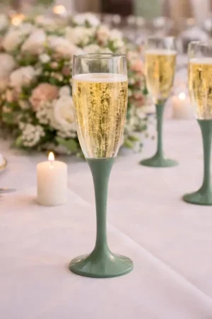 Livraison Express Flûte à champagne plastique Sauge 12 cl x 20 pièces