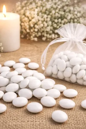 Dragees au chocolat confetti Blanc Expédition Rapide