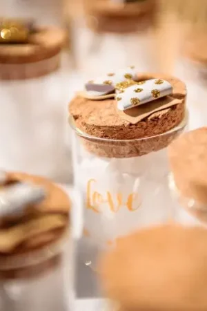 Nouvelle Collection Fiole en verre Love Or