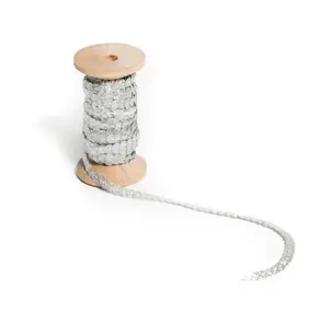 Prix Bas Ruban mariage venise sequins argent