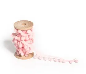 Pas Cher Ruban de pompons rose 15mm