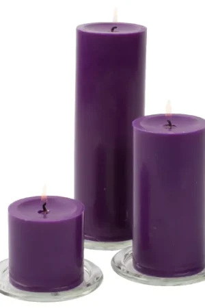 Acheter En Ligne Bougie cylindrique Violet 12cm x 6 pièces