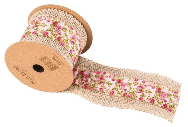 Ruban mariage jute shabby rose Vente Directe