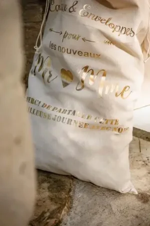 Grand sac cadeau géant Mr Mme en lin Acheter Direct