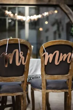 Nouvel Arrivage Dos de chaise rose gold Mr Mme x2 pièces