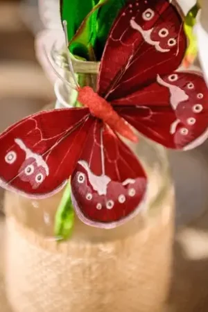 Retour Gratuit 10 Papillons mariage degradés Marsala