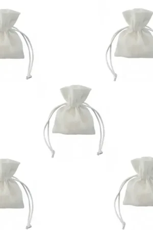 Sac à dragées en jute blanc X 5 pièces Dernier Modèle