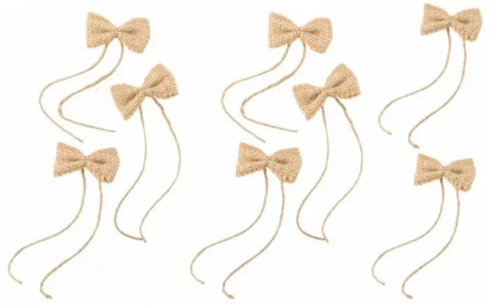 8 petits noeuds en jute papillon pas cher Remise