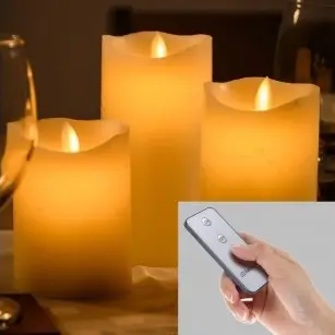Bougie LED mariage avec Télécommande x 6 pièces Dernier Modèle