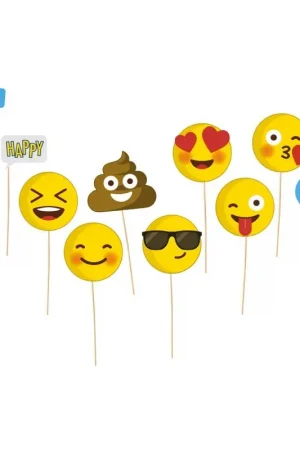 Kit photobooth Emojicones x 12 pièces Remise