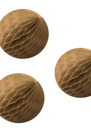 3 Petites boules alvéolées kraft 8cm Expédié Aujourd'hui