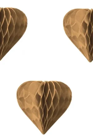 Acheter Direct 3 petits coeurs alvéolés Kraft 8cm