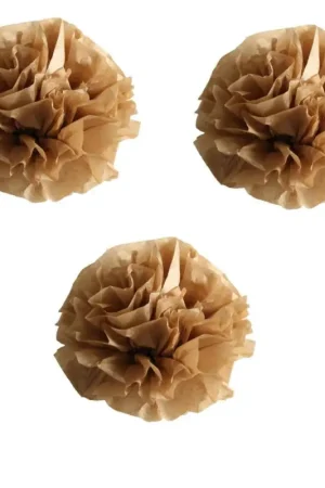 Réduction Boule pompon papier de soie Kraft x 3 pièces
