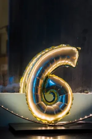 Ballon Mylar Chiffre 6 Or 36cm Solde