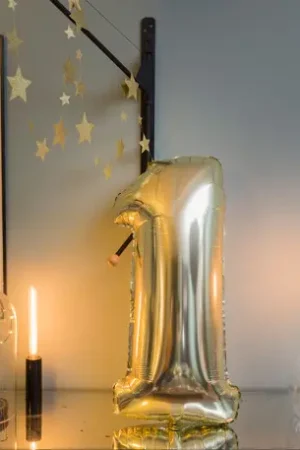 Satisfait Ou Remboursé Ballon Chiffre Géant1 Or