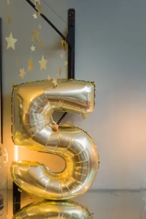 Certifié Ballon Chiffre Géant5 Or