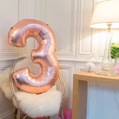 Ballon Chiffre Géant 3 Rose Super Prix