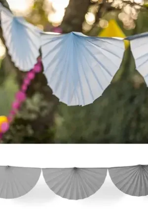 Jusqu'à Épuisement Des Stocks Guirlande decorative eventail Grise 3 mètres