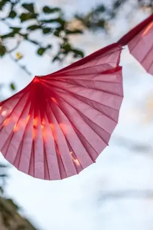 Guirlande mariage eventail Rouge 3 mètres Livraison Express