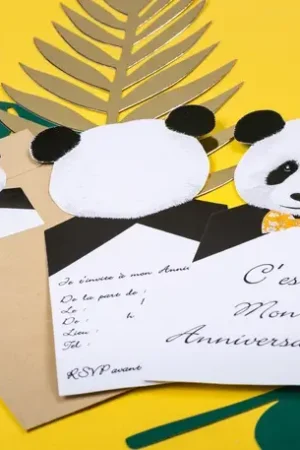 Remise Cartes D'Invitation Panda x 8 pièces