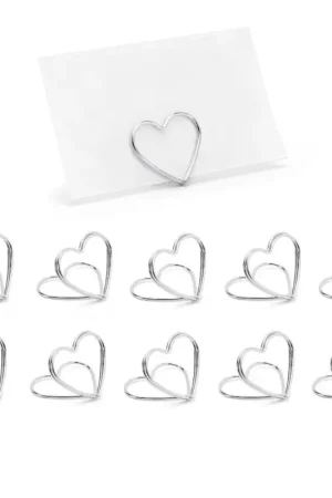 Marque place clipse Coeur Argent Chrome x 10 pièces Populaire