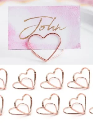 Nouvelle Collection Marque place clipse Coeur Rose Chrome x 10 pièces