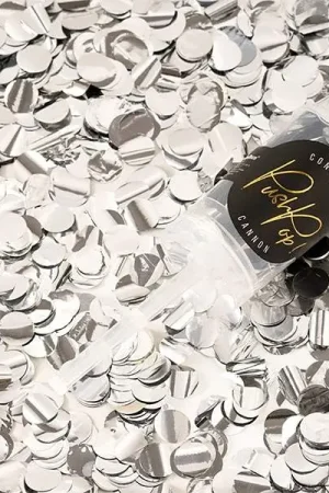 Produit De Marque Petit canon a confettis Argent 18cm