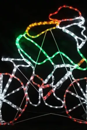 Seulement Aujourd'hui Silhouette de noel lumineuse Père Noel sur Velo