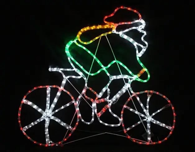 Seulement Aujourd'hui Silhouette de noel lumineuse Père Noel sur Velo