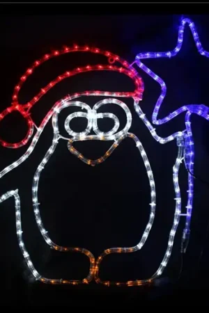Commander Maintenant Silhouette de noel lumineuse Pingouin