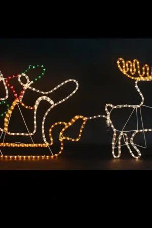 Vente Directe Silhouette lumineuse Père Noel avec traineau