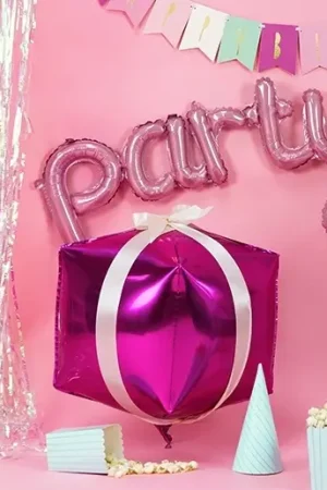 Ballon Mylar Cube Fuchsia Promotion Saisonnière