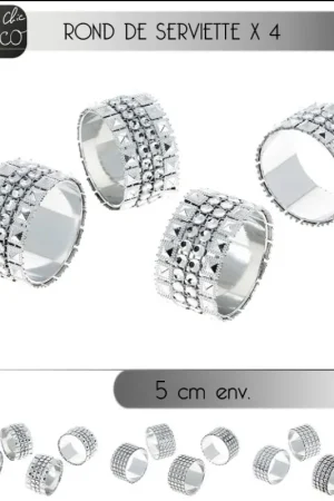 Affaire À Saisir Rond de serviette mariage Diamant Pas cher x 4 pièces