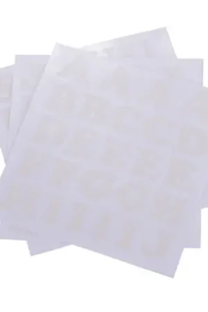 Populaire 71 Stickers alphabet chiffre pailleté Blanc